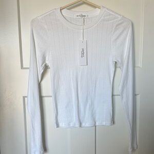 Perfectwhitetee Pointelle Top NWT